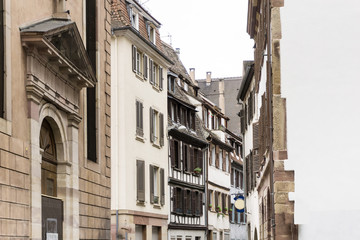 Fototapeta na wymiar Street view of downtown in Mulhouse city, France