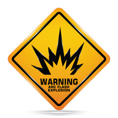 International Arc Flash Hazard Yellow Warning Dangerous icon on white background, Attracting attention Security First sign, Idea for,graphic,web design,EPS10.