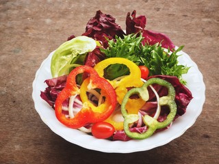 Fresh vegetable salad in the bowl
