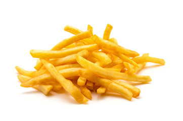 potato fry on white isolated background