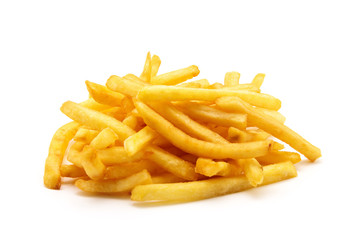 potato fry on white isolated background