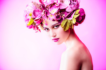 wreath of spring flowers