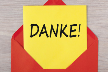 Danke Thank You in German language Concept