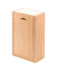 Wooden box isolated on white background. Wood package made from oak material. ( Clipping path )