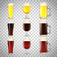 Set of beer in a glass