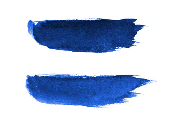Blue of color strokes on white background with clipping path