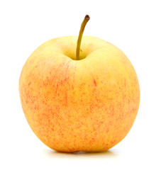 a juicy red apple on a white background with clipping path