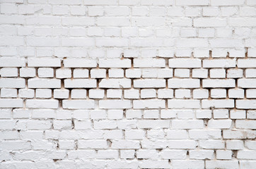 Obraz premium Old grunge brick white wall background