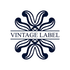 Vintage ornamental retro label. Template for design. Vector illustration