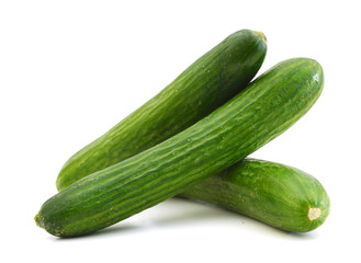 fresh cucumbers isolated on white