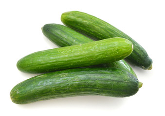 fresh cucumbers isolated on white