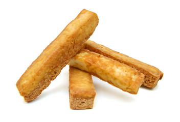 Tofu on white background