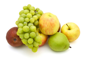 collection of colorful fruits isolated on white