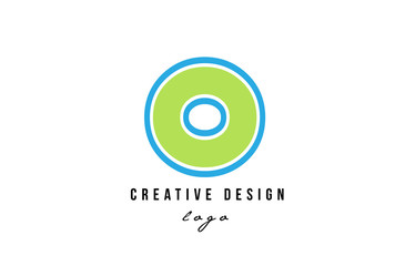 blue green alphabet letter o logo icon design