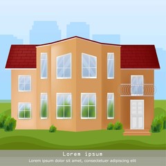 Modern architecture facade building vector illustrations