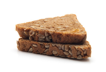 rye bread isolated on white background