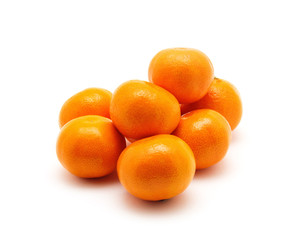 ripe juicy tangerine on a white background