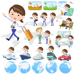 Store staff Blue uniform women_travel