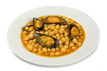 Garbanzos con mejillones