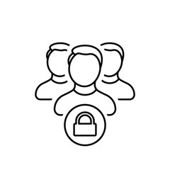 Contacts, group, lock, locked, password, security, users icon