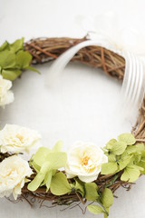 プリザーブドフラワー　リース　黄色　バラ　