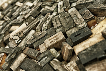 many old wooden fonts