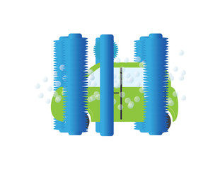 Automatic car wash machine and green car