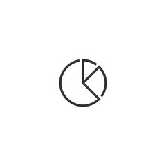 Pie chart icon vector