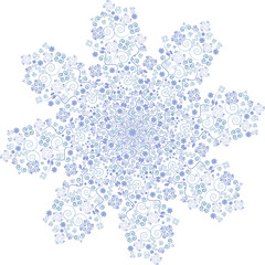 blue snowflake crystal on black background Christmas new year abstract decoration