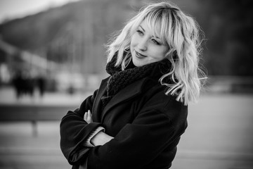 Middle age woman at city, a beauty after 30 years 