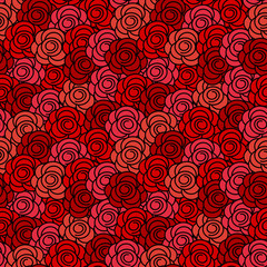 cute lovely red roses seamless vector pattern background illustration