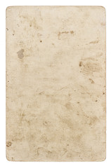 Vintage cardboard Used paper sheet isolated white background