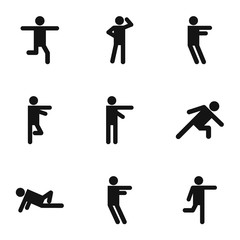 Motor activity icons set. Simple set of 9 motor activity vector icons for web isolated on white background