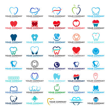 Dental logo set, dental medicine vector