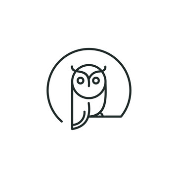 owl logo vector graphic minimalist outline art