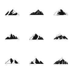 Altitude icons set. Simple set of 9 altitude vector icons for web isolated on white background