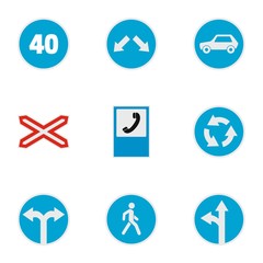 Guide mark icons set. flat set of 9 guide mark vector icons for web isolated on white background