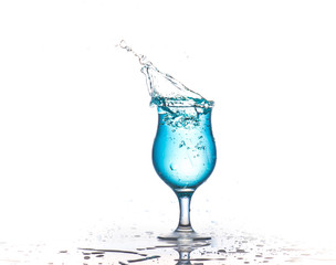 Drinking water in the glass,splash.