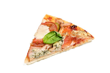 Pizza slice isolated on white