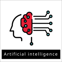 Artificial intelligence flat icon