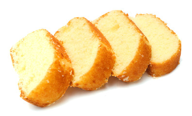 tasty muffin cake, isolated on white