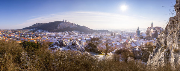 Panorama of Mikulov, South Moravia, wine region, Czech Republic