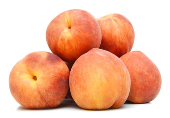 Ripe peach fruit isolated on white background cutout