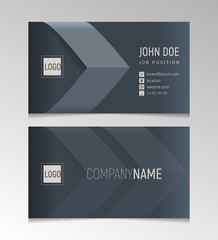 Eleant clean dark business card. Vector template.