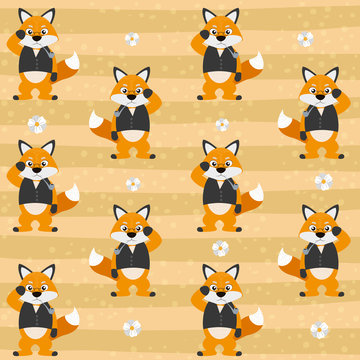 Cute and funny animals background pattern
