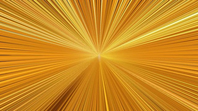 Vibracion o proyeccion de haces de de rayos dorados brillantes que parpadean,   desde un punto central 

