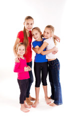Fototapeta premium Group of happy kids isolated