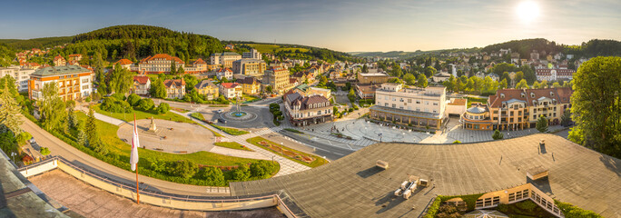 Panorama of Spa Luhacovice, Zlin region, Moravia, Czech Republic