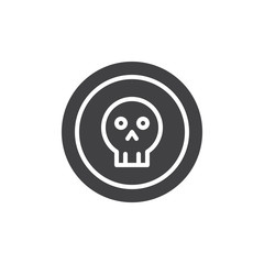 Danger skull sign vector icon. filled flat sign for mobile concept and web design. Skull in a circle simple solid icon. Symbol, logo illustration. Pixel perfect vector graphics
