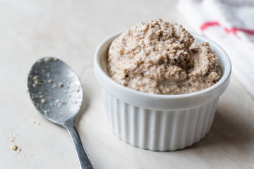 Homemade Tartar Sauce with Spoon in Round Dish